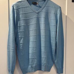 Saks Fifth Avenue Sky Blue V-Neck Sweater